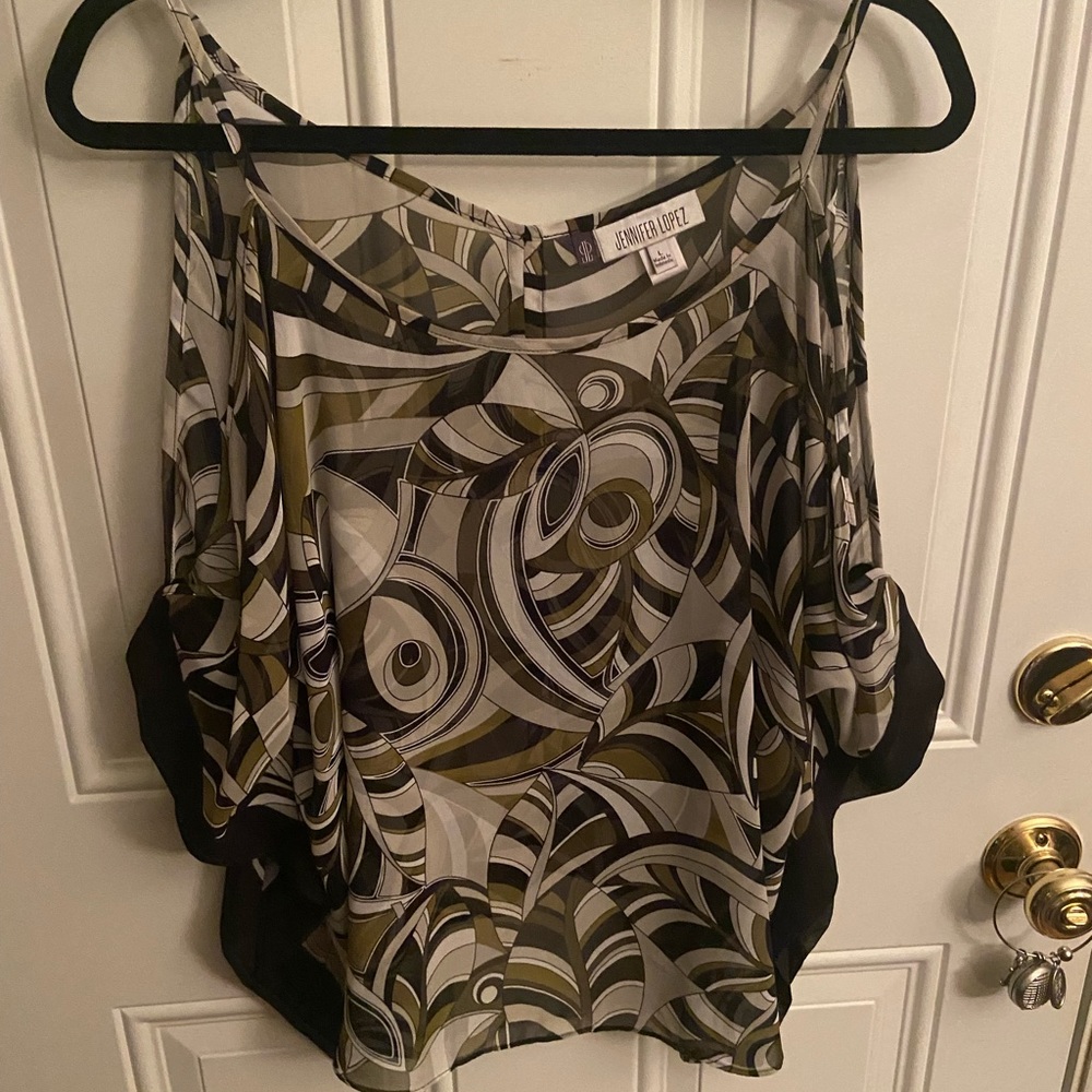 JLo Scarf Sheer Top